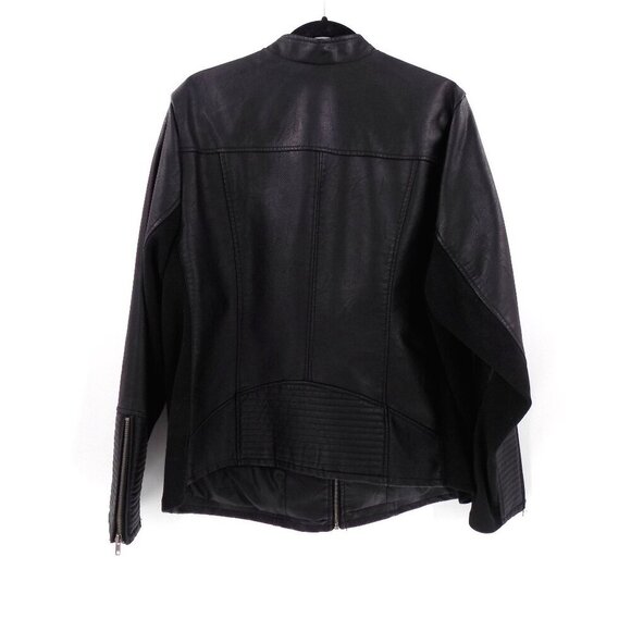 Torrid Moto Jacket Size 3X Black Faux Leather Collarless - Picture 2 of 5